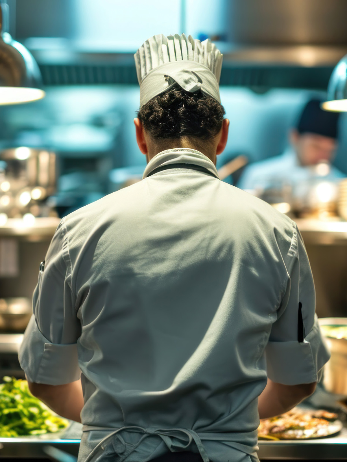 Restaurant Claim Scenario Chef working in a busy restaurant kitchen