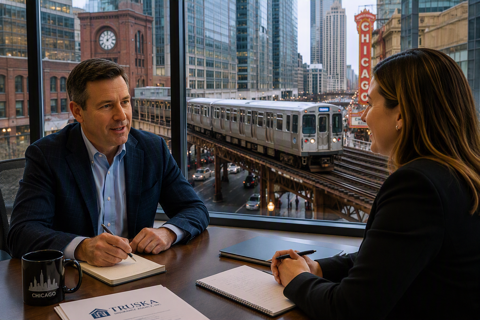 Chicago Independent insurance agency team helping business clients